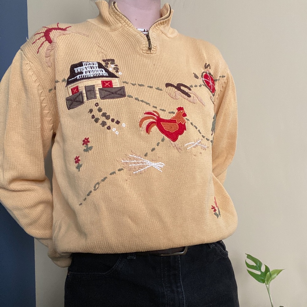 Vintage Tabi International Farmhouse Knit Sweater